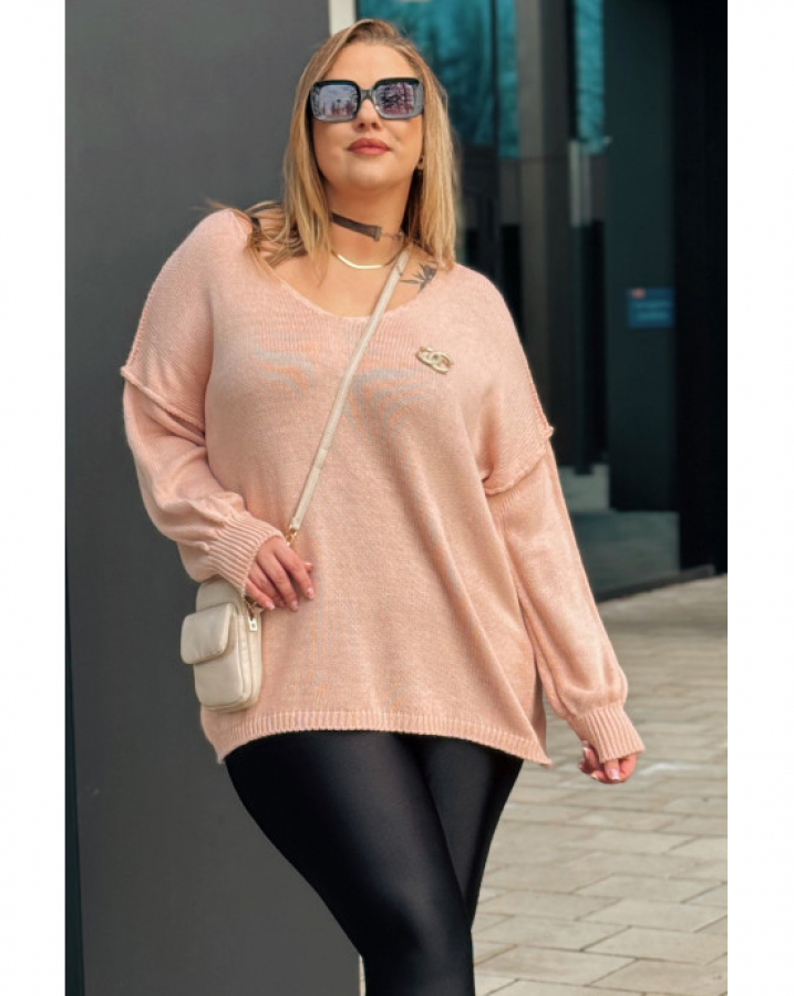 Jednoduchý a pohodlný oversize sveter pre moletky